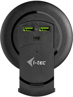 i-tec Built-in Desktop Fast Charger - USB-C PD 3.0 + 3x USB 3.0 QC3.0 - 96 W Zwart