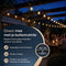 Decens 15m Dimbaar Lichtsnoer Rond - Waterdicht - 25 LED Lampjes - 2700K Warm Wit