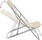 vidaXL - Strandstoelen - 2 - st - textileen - en - gepoedercoat - staal - crèmekleurig
