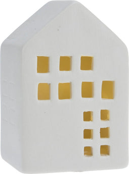 Keramieken Huisje met Ledlicht 9 cm, Set van 12