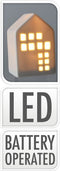 Keramieken Huisje met Ledlicht 9 cm, Set van 12
