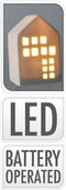Keramieken Huisje met Ledlicht 9 cm, Set van 12