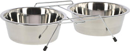 Kerbl Dubbel Voerbak met 2x 900 Ml Rvs Bakjes