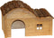 Kerbl Houten Konijnenhuis met Golvend Dak - 30x20x19cm