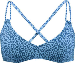Barts Bathers Cross Back - Gevoerde sportieve bikini top - Panterprint - Blauw