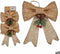 Kerst Decoratie Set Lasso Bruin Rood Groen Natuurlijke Vezel 14 x 3 x 19 cm (12 Stuks)