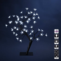Kerst - Kerstboom - Decoratieve verlichting - Prunusboom - Wit - H45cm - Lichtgevend