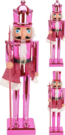 Kerst Notenkraker Staand - 60cm - 2 Designs - Roze