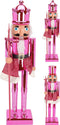 Kerst Notenkraker Staand - 60cm - 2 Designs - Roze