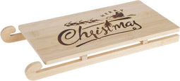 Kerst serveerplateau slee bamboe