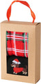 Kerst sokken in geschenkverpakking - tartan - one size - Boltze