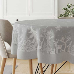 Kerst Tafelkleed Rody Rond Rody 180 grijs