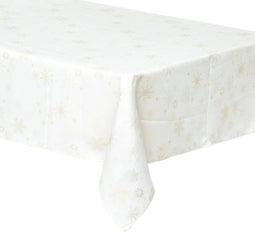 Kerst - Tafelkleed - Tafellaken - Wit met goud - 140x240cm - Kersttafellaken - Kerstdecoratie