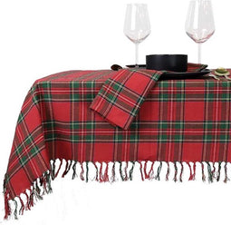 Kerst Tafelkleed tartan 150x200 rood