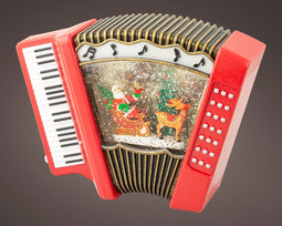 Kerst waterspinner accordeon met LED - 7x25,5x17,5 cm