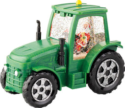 Kerst Waterspinner Tractor met Muziek - 17 cm - Met LED