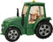 Kerst Waterspinner Tractor met Muziek - 17 cm - Met LED