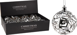 Kerstbal 100mm zilver kerstversiering