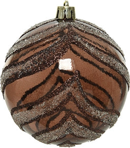 Kerstbal Deco Glitter - Donkerbruin