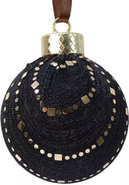Kerstbal Drop Pailletten - Zwart