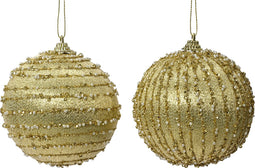 Kerstbal foam d8 cm licht goud a2 I kerst
