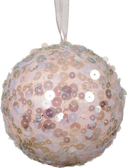 Kerstbal foam d8 cm poederroze