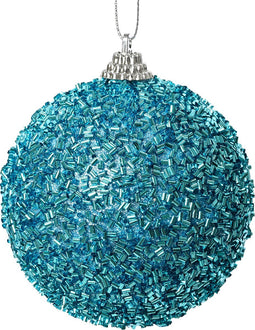 Kerstbal foam d8 cm suiker blauw kerst