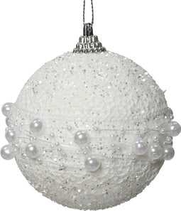 Kerstbal foam d8 cm winterwit kerst