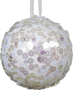 Kerstbal foam d8 cm winterwit