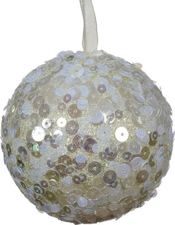 Kerstbal foam d8 cm wit mint