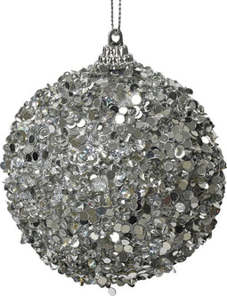 Kerstbal foam d8 cm zilver I