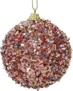 Kerstbal foam d8cm roze