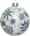 Kerstbal foam d8cm wit/blauw