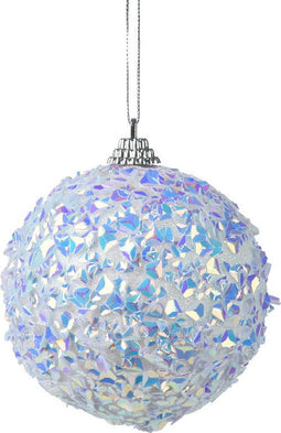 Kerstbal foam d8l8 cm wit/kleur(en)