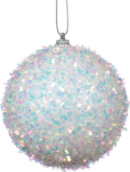Kerstbal foam d8l8h8 cm winterwit I