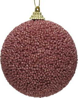 Kerstbal foam kraal d8 cm v.roze