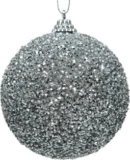 Kerstbal foam kraal d8 cm zilver