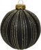 Kerstbal glas 3ass light gold veins black antique