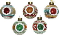 Kerstbal glas antiek d6 cm assorti