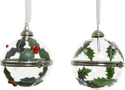 Kerstbal glas cadeau deco d6 cm assorti