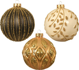 Kerstbal glas d10cm wolwit a3
