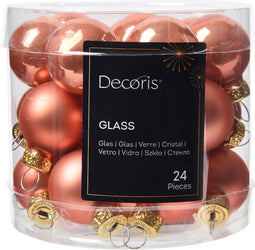 Kerstbal glas d2.5 cm pompoen 24st