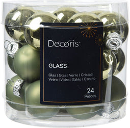 Kerstbal glas d2.5 cm rsmrn 24st