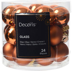 Kerstbal glas d2.5 cm w.cdr 24st