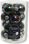 Kerstbal glas d3.5 cm zwart irs 16st kerst