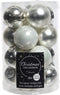 Kerstbal glas d3.5 wit/zilver 16st kerst