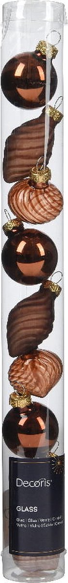 Kerstbal glas d3 cm espresso 9st I