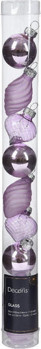 Kerstbal glas d3 cm fris lila 9st I