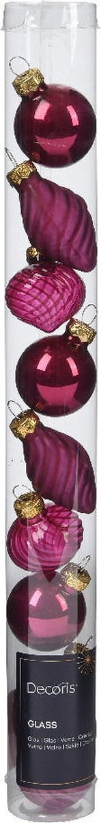 Kerstbal glas d3 cm granaatappel 9st I