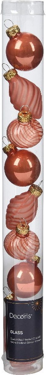 Kerstbal glas d3 cm pompoen 9st I